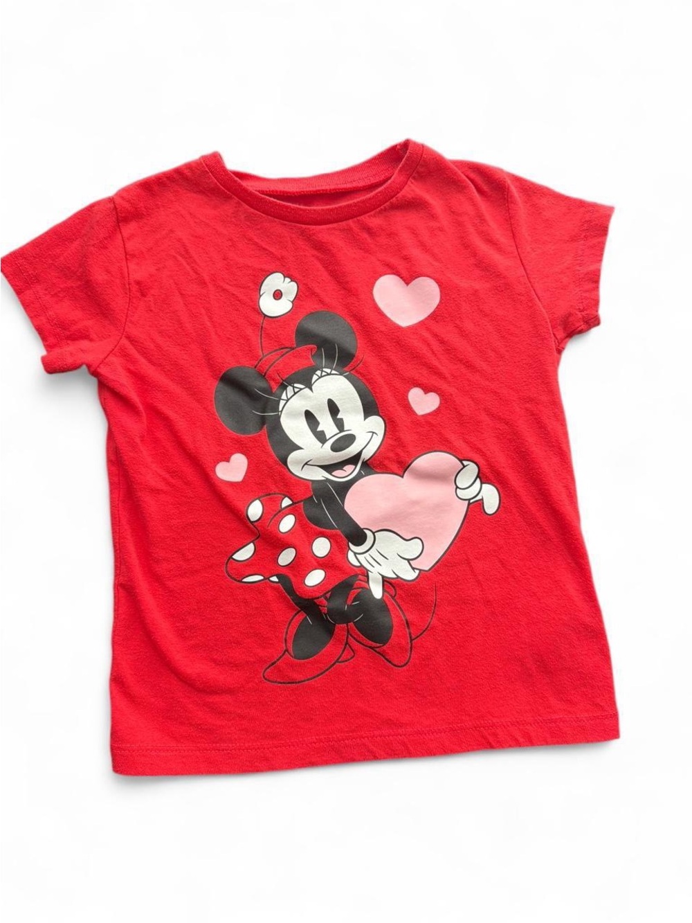 Disney Red Minnie Mouse Heart Graphic Tee for Kids size 4T